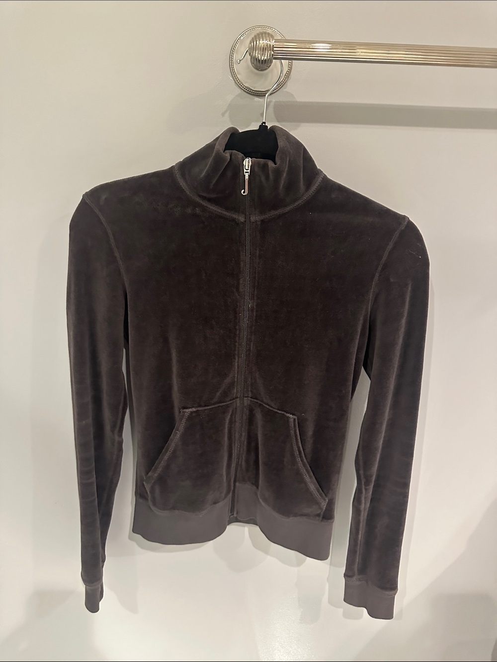 Juicy Couture Velour Zip-Front Women's Jacket in grey size small